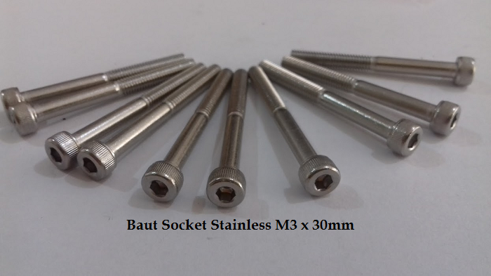 Baut Socket Stainless M3 x 30mm (10pcs) - Click Image to Close